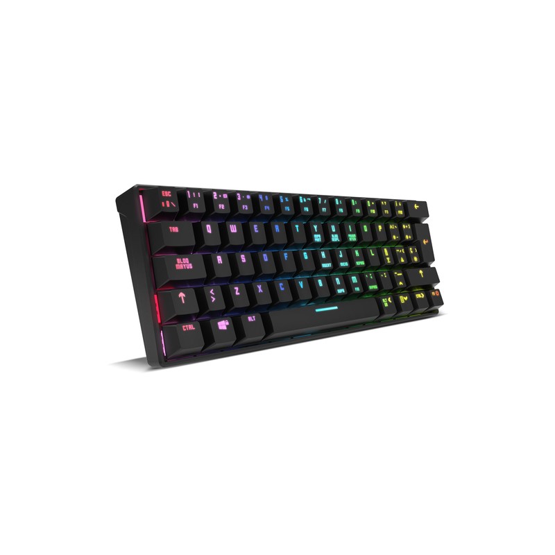 TECLADO MECANICO WIRELESS KROM KLUSTER RGB TKL/OUTEMU ROJO - Imagen 4
