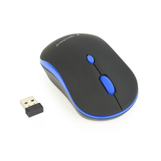 Gembird Raton Optico Inalambrico Negro / Azul  Musw-4b-03-b, 1600 Dpi, Nano Usb, Black-blue - Imagen 3