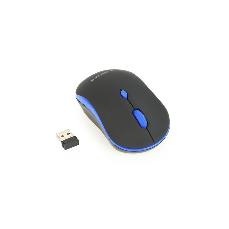 Gembird Raton Optico Inalambrico Negro / Azul  Musw-4b-03-b, 1600 Dpi, Nano Usb, Black-blue - Imagen 3