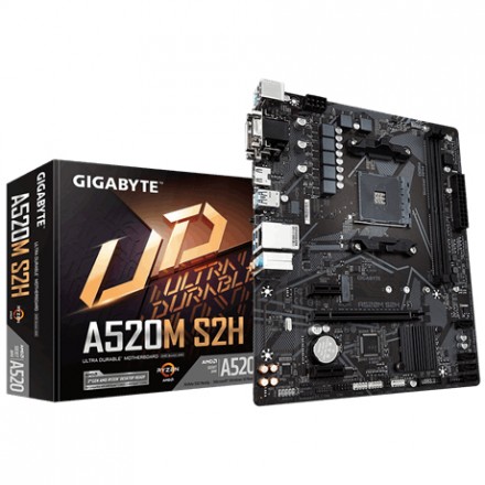 PB GIGABYTE AM4 A520M S2H M-ATX/2XDDR4/4XSATA6/1XUSB 3.2/2X - Imagen 1