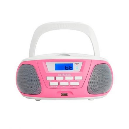 RADIO CD AIWA BOOMBOX BBTU-300PK ROSA BLUETOOTH/CD/USB/MP3/ - Imagen 1