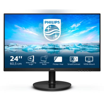 Monitor Philips 241v8l 23,8/1920x1080/vga, Hdmi/4ms Gtg/75hz/ Inclinable/ Vesa 100x100mm - Imagen 1