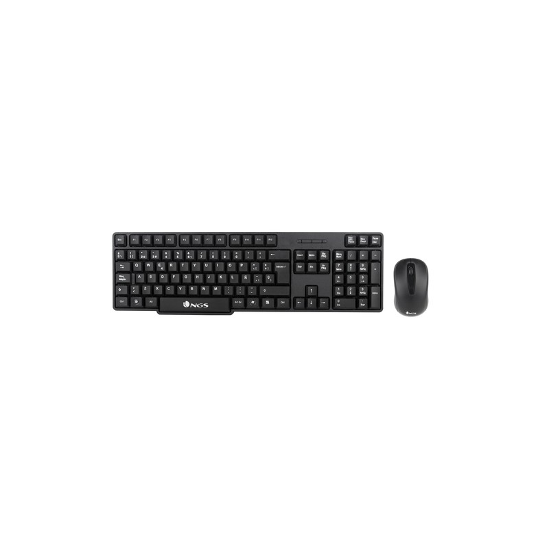 TECLADO + RATON NGS WIRELESS EUPHORIAKIT USB NEGRO - Imagen 1