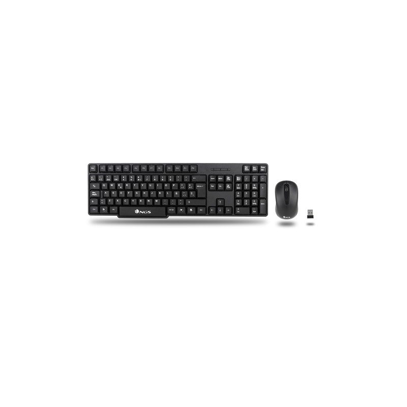 TECLADO + RATON NGS WIRELESS EUPHORIAKIT USB NEGRO - Imagen 2
