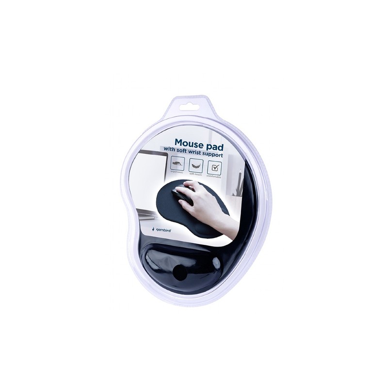 Alfombrilla De RatÓn Gembird Con ReposamuÑeca Negra