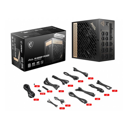 MSI MEG Ai1300P 80 Plus Platinum 1300W PCIe Gen5 Modular