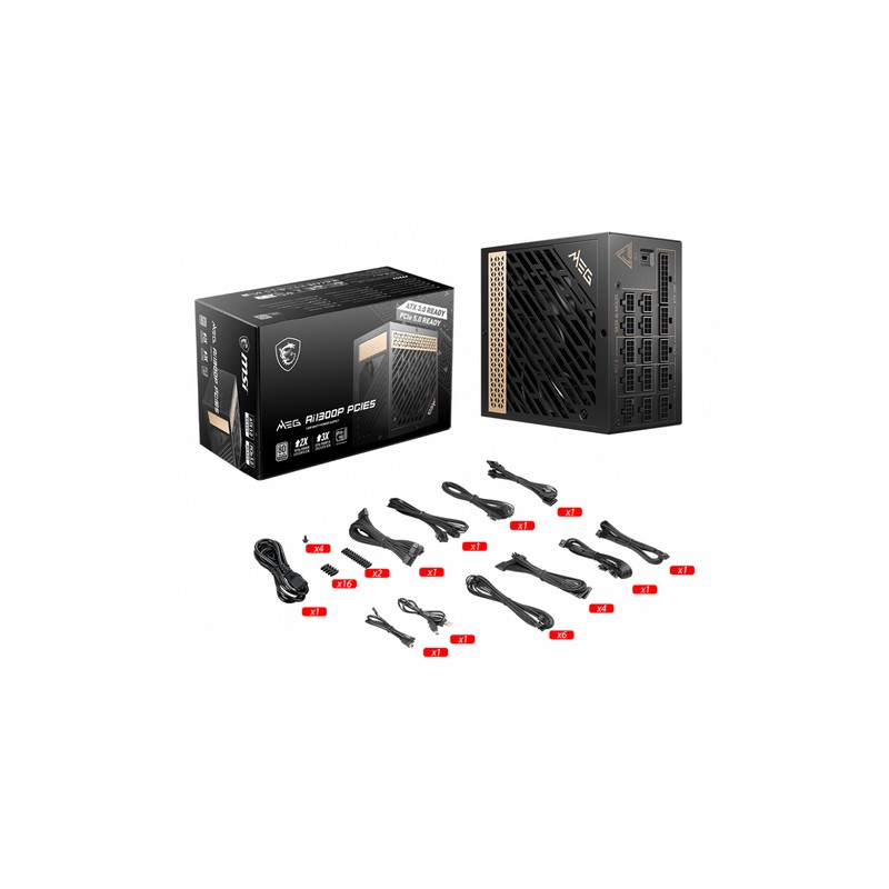 MSI MEG Ai1300P 80 Plus Platinum 1300W PCIe Gen5 Modular